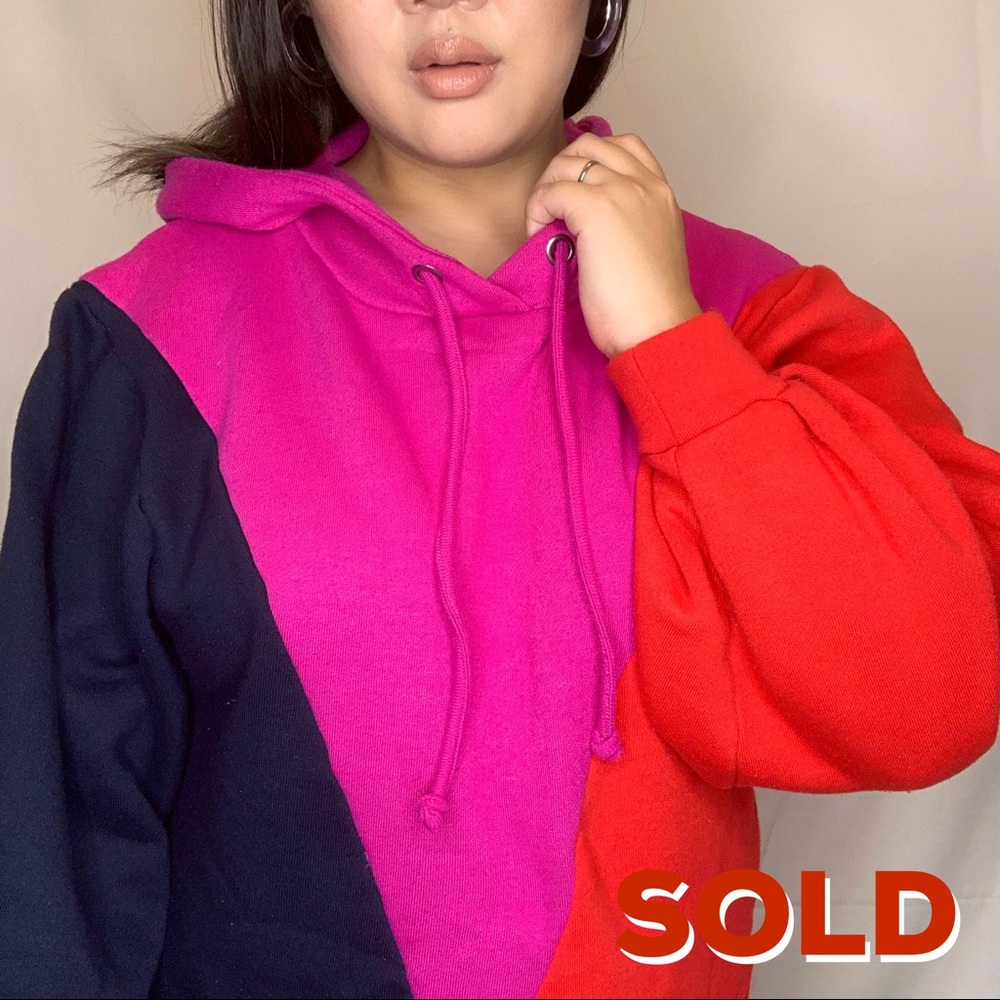 RACHEL ROY COLOR BLOCK CROPPED HOODIE 🍒